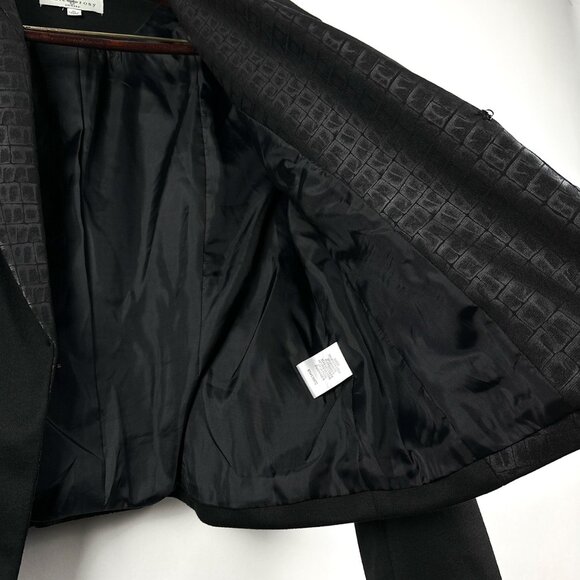 Kate Rosy Petite | Black Blazer Jacket | Faux Crocodile Panel | Size PL - Picture 7 of 15